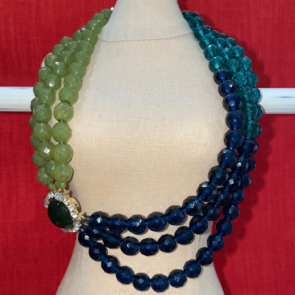 Singed, Rare, Gerard Yosca Triple Strand Necklace